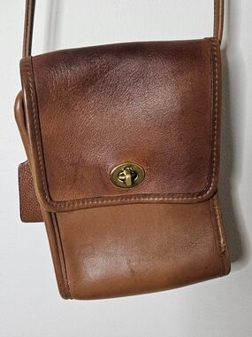 Coach Scooter Crossbody Bag Brown Cognac Vintage British English Tan
